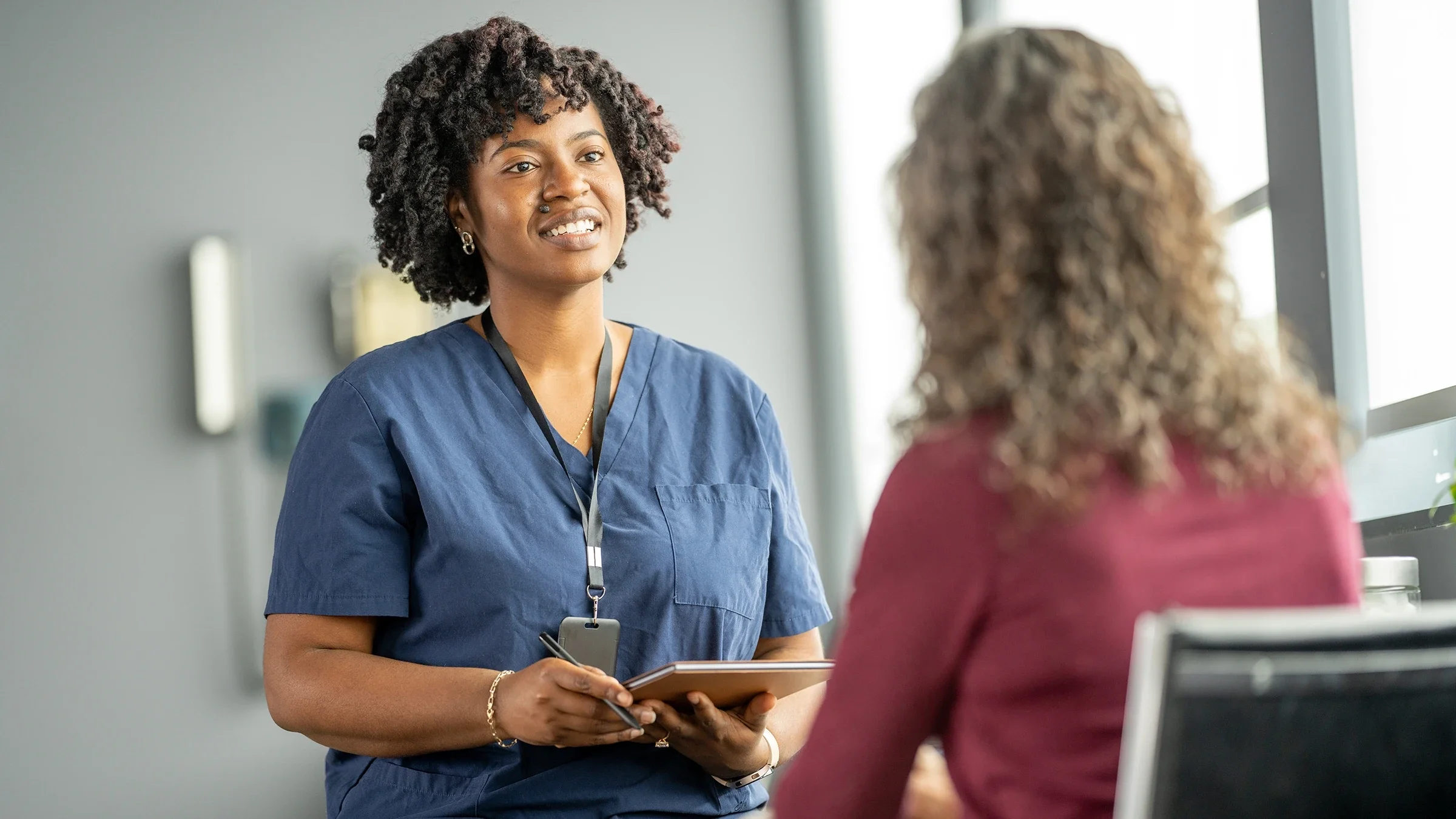 HCP speaking to a patient