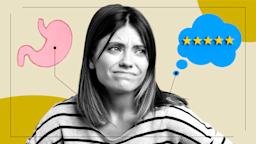 This photo illustration shows a woman feeling nauseous. 
GoodRx Health