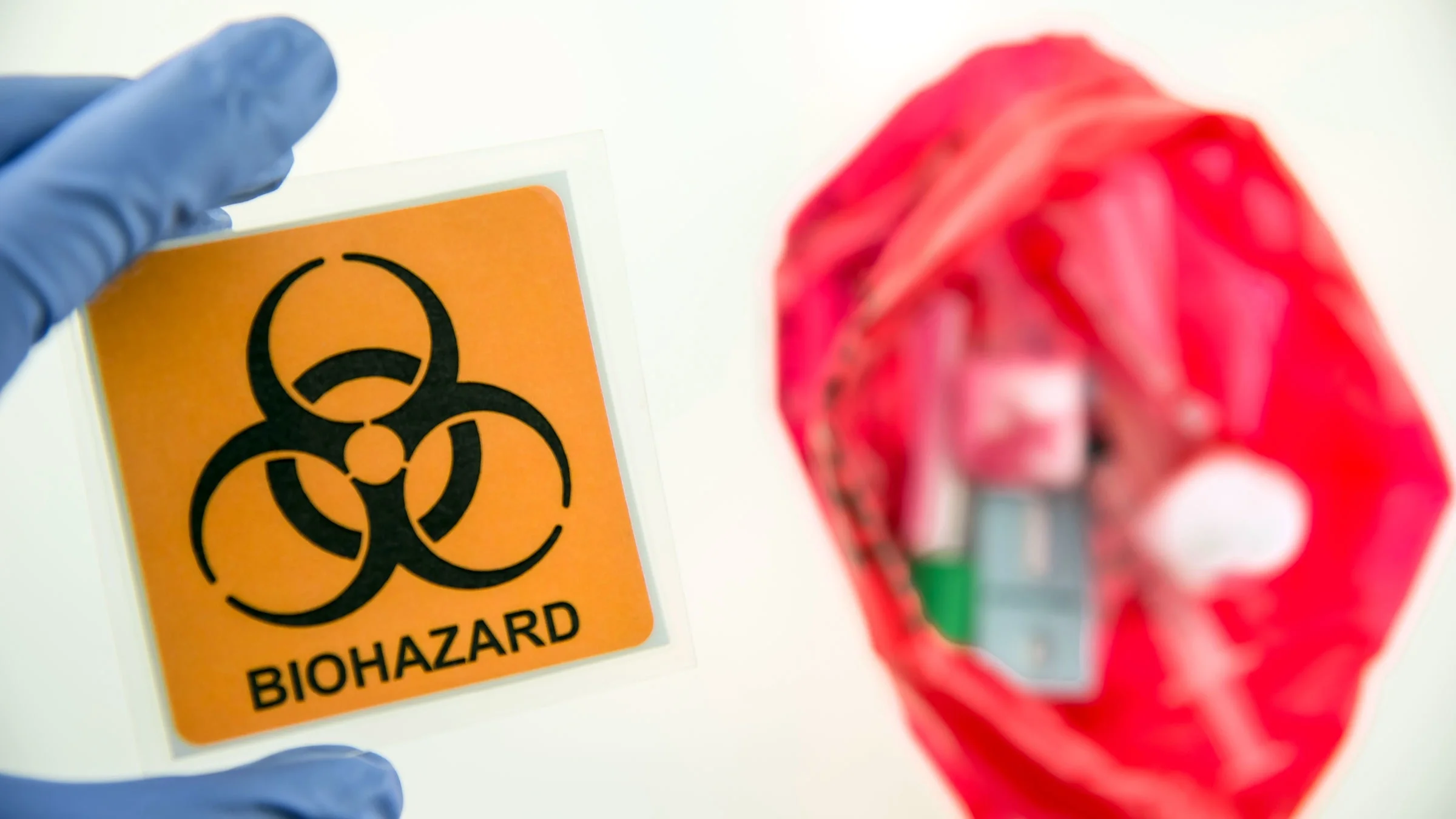 Close-up biohazard medical disposal.