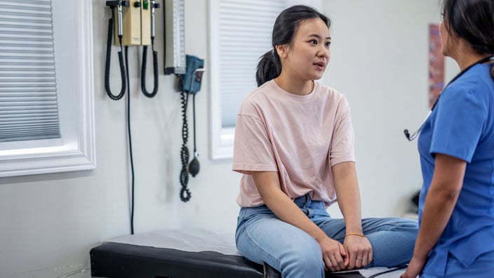 Woman at a medical appointment