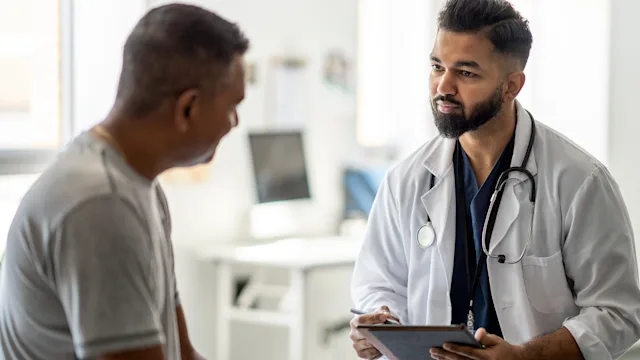 Benign prostatic hyperplasia: man at medical appointment 1421926850