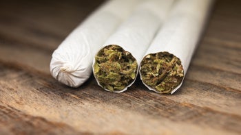 Glaucoma: marijuana: joints on wooden background 1454419008