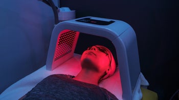 Dermatology: woman red light therapy face 1372582391