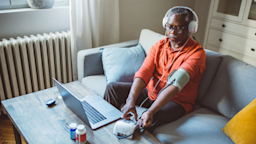 Man on virtual call taking blood pressure
svetikd/E+ via Getty Images