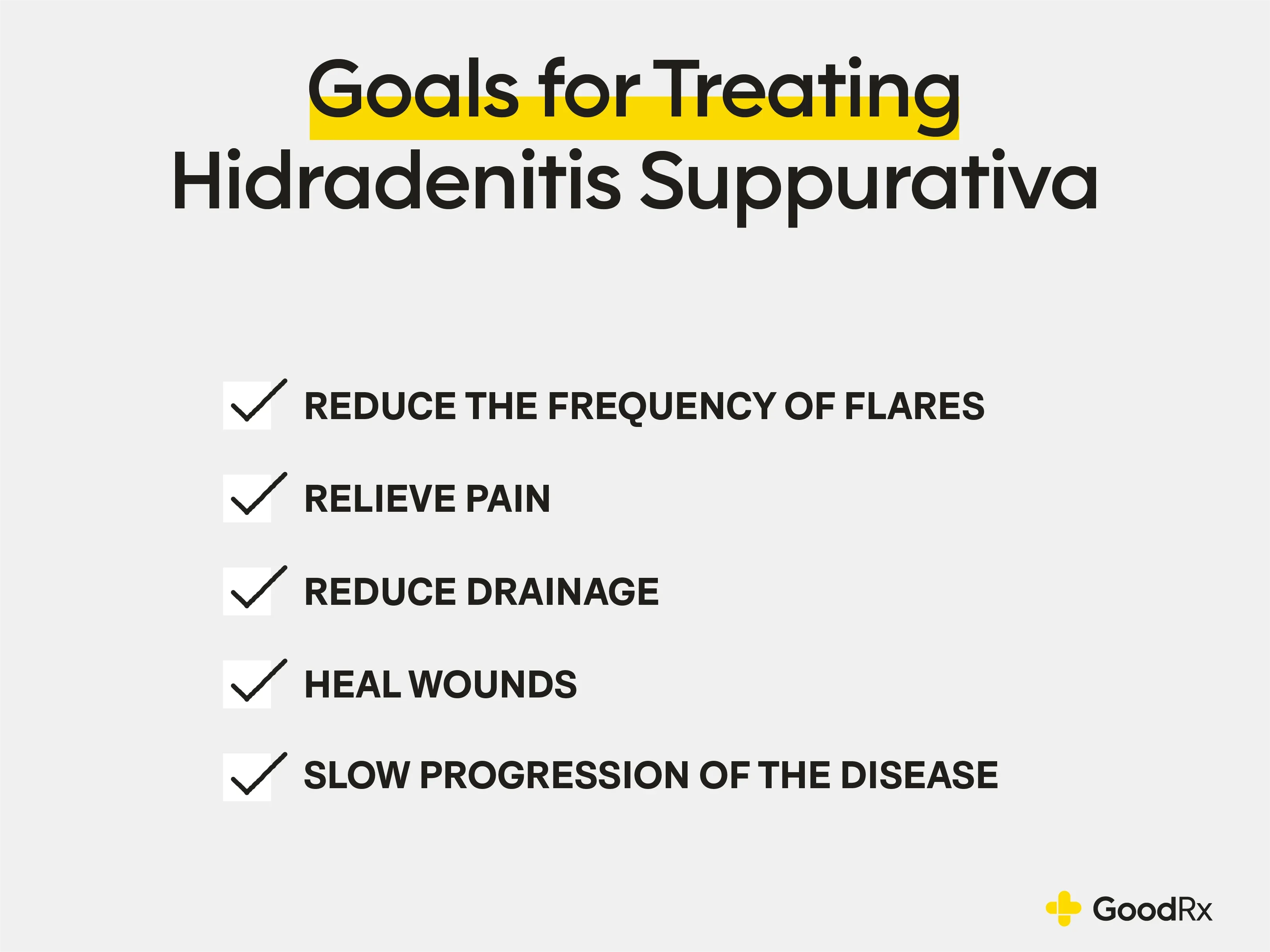 Goals for treating hidradenitis suppurativa