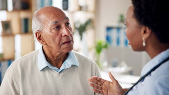 Erectile-dysfunction: senior patient at medical appointment 2185352640