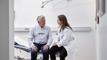 parkinsons-disease: doctor patient consultation 1469776926