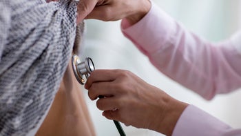 pneumonia: legionella: close-up stethoscope back 499739972