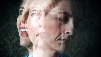 Health: Bipolar disorder: multiexposure woman mood concept 605743404
