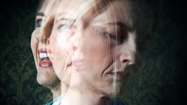 Health: Bipolar disorder: multiexposure woman mood concept 605743404
