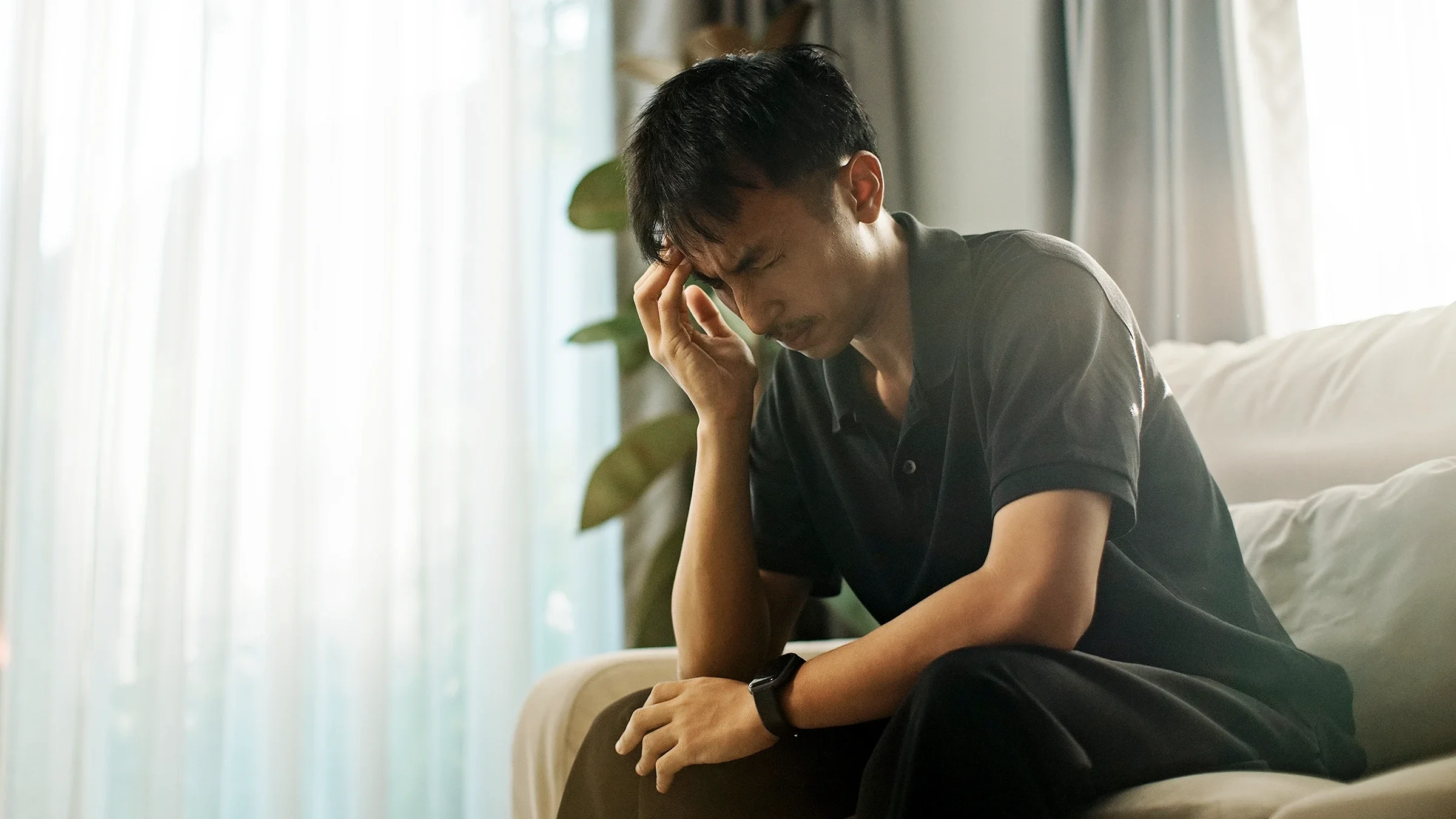 Man with a headache