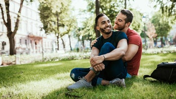 Health: Sexual health: portait queer couple in park-1159681114