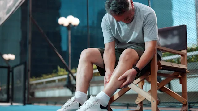 Diet-nutrition: man with leg cramp 2290577097