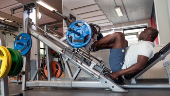 Movement-exercise: senior man leg press exercise 1322650754