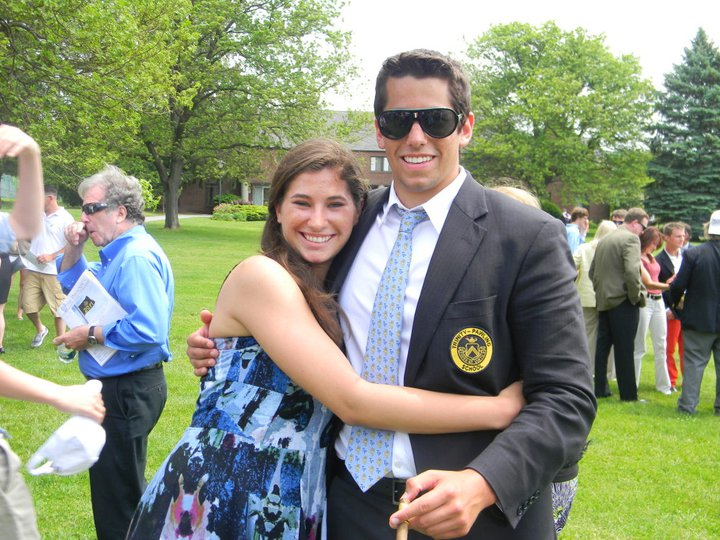 Siblings Brittany and Brandon Romagnoli, outdoors.
