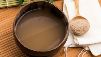 Health: supplement herbs: bowl of kava plant mixture-1254767420