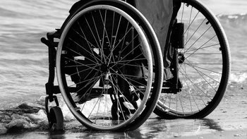neurological: black and white wheelchair-482794522