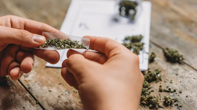 Cannabis: closeup rolling cannabis joint 1139292066