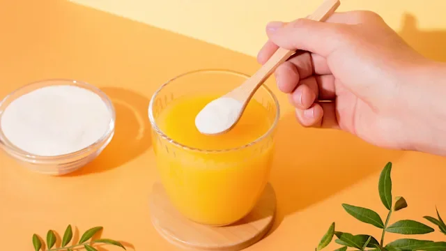 Supplements Herbs: closeup collagen powder juice 1389838362