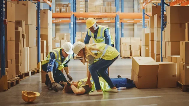Health: Health insurance: employees helping hurt worker-1284193587