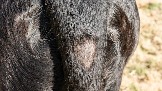 Dog: closeup alopecia dog tail 1195682120