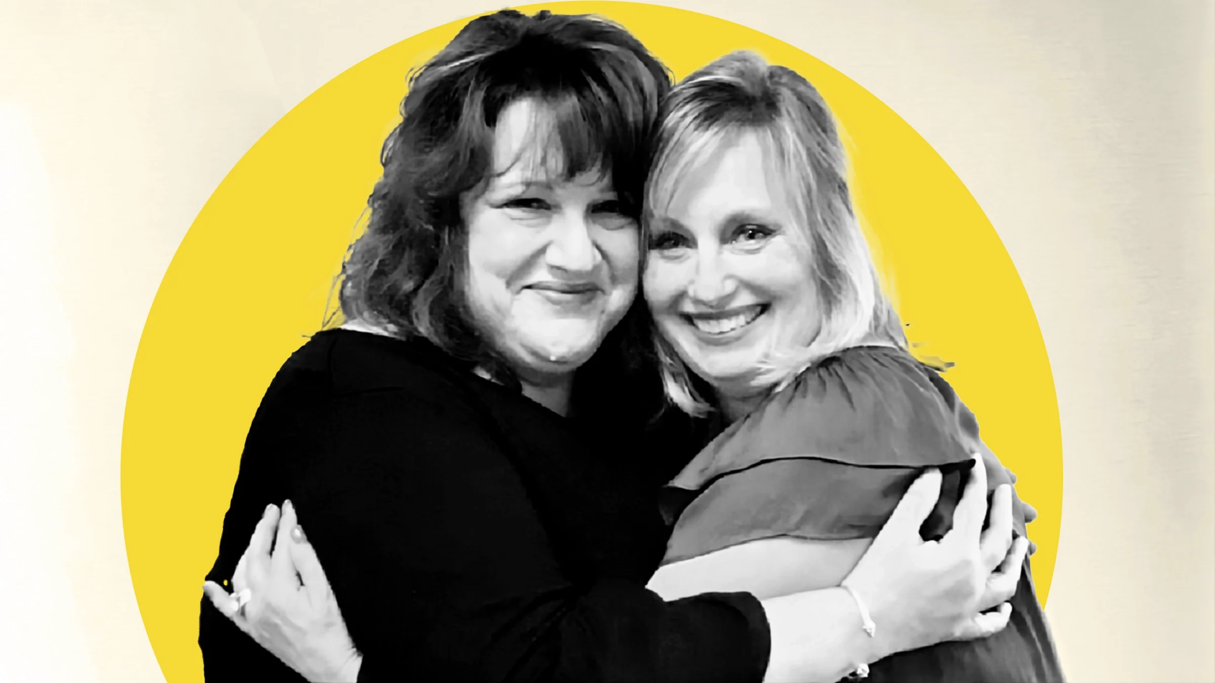 Friends Maria Scoloveno (left) and Jackie Mango (right) are pictured smiling and embracing in a snapshot.