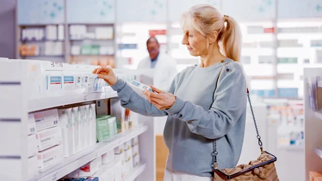 Health: FSA HSA: woman browsing pharmacy-1325914353