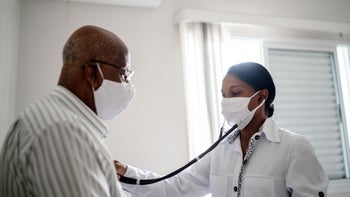 HCP: Patient: COVID-19: doctor stethoscope 1289585430