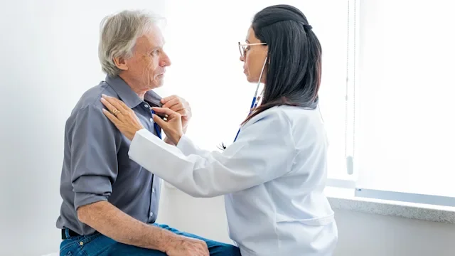wegovy: HCP examining man with stethoscope 1447736948
