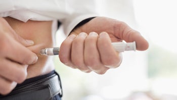 Health: Wegovy: closeup injection stomach 166272621