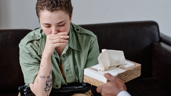 Depression: treatment-resistant: offered tissue box by therapist 1436884593