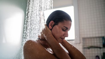 Mental-health: woman taking a shower 1385946698