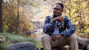 High cholesterol: man resting while in the forest 2183498383