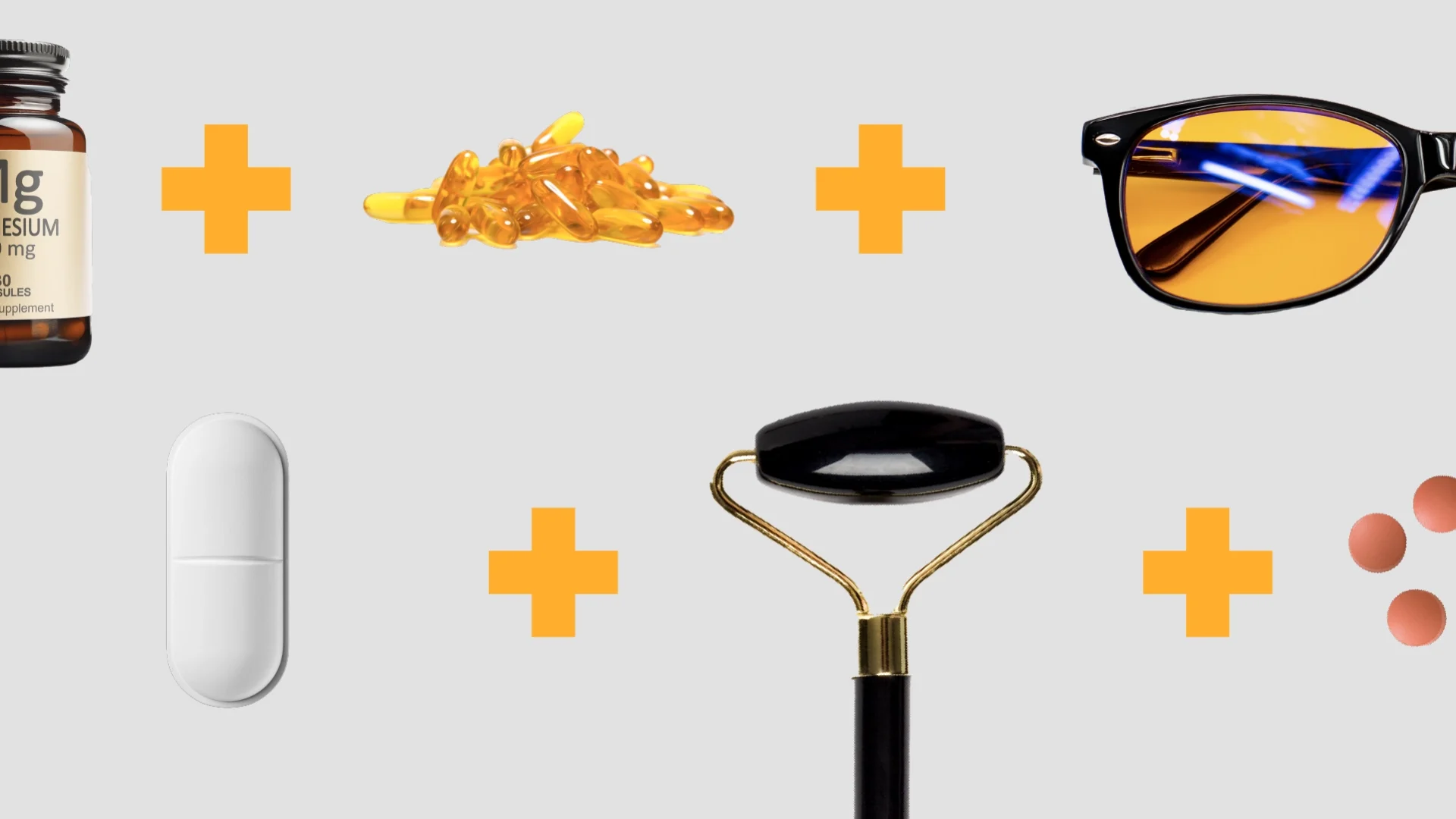 Photo illustration with different migraine remedies