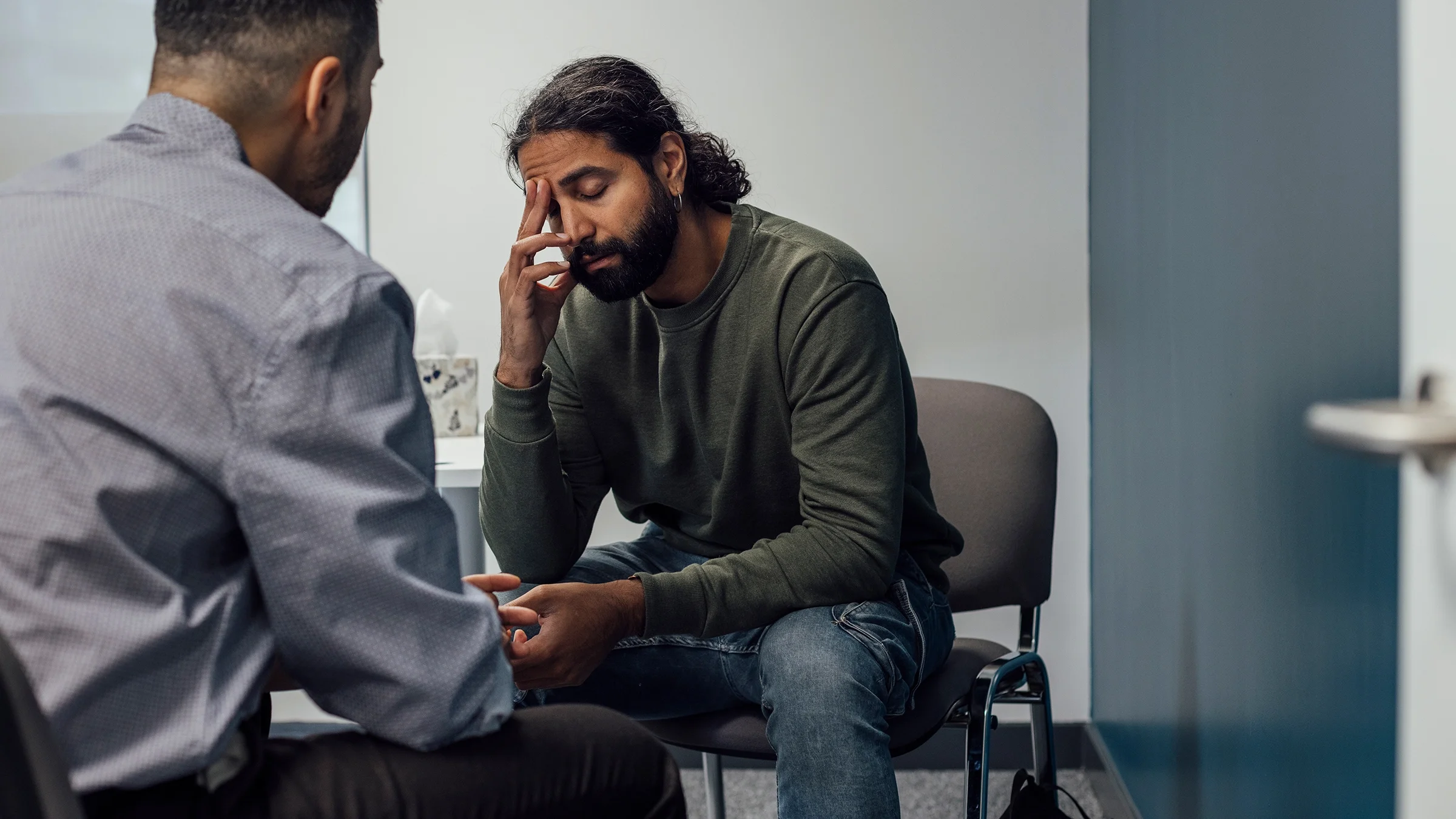 Man in a therapy session