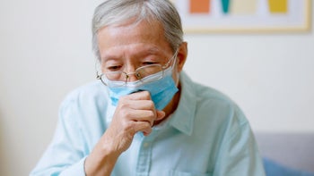 Lung cancer: Xalkori: senior man with mask 1362524596