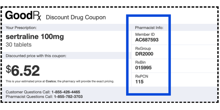 GoodRx coupon example