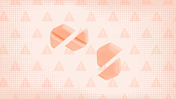 Two hexagon-shaped pills, each cut in half, are shown on a light orange background with a warning sign pattern.
GoodRx Health