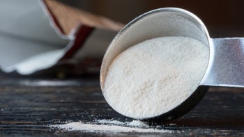 Diet Nutrition: xanthan gum spilled from a teaspoon- 1492749177