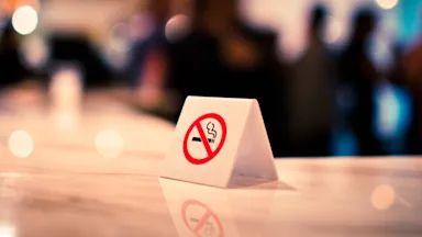 A "no smoking" sign on a table.
Instants/E+ via Getty Images 