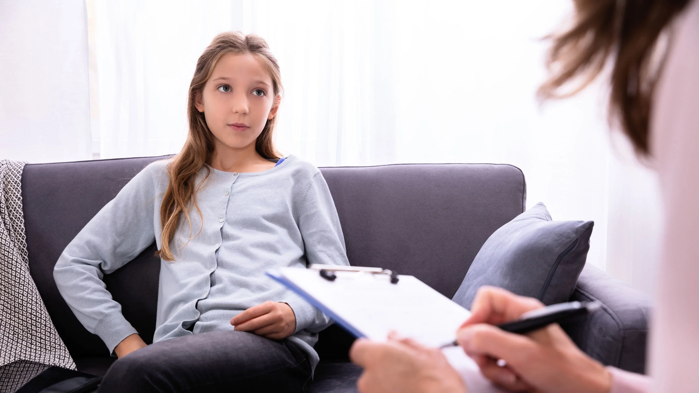 Child at therapist appointment.