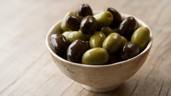 Health: diet-nutrition: bowl of various kinds of olives-74411680