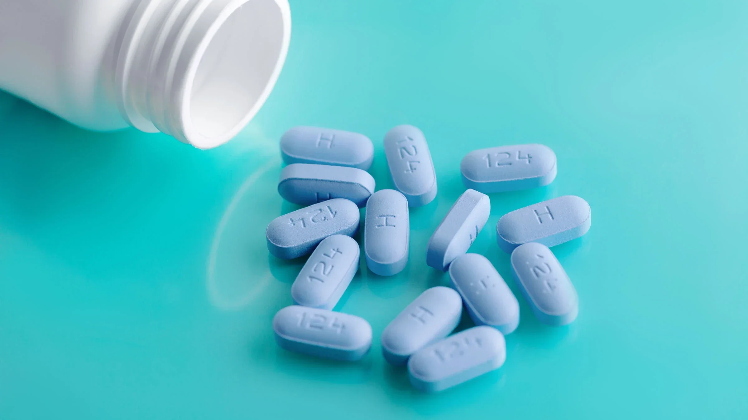 A still-life of PrEP pills, which are pre-exposure prophylaxis medications to prevent HIV infection.
YakubovAlim/iStock via Getty Images Plus