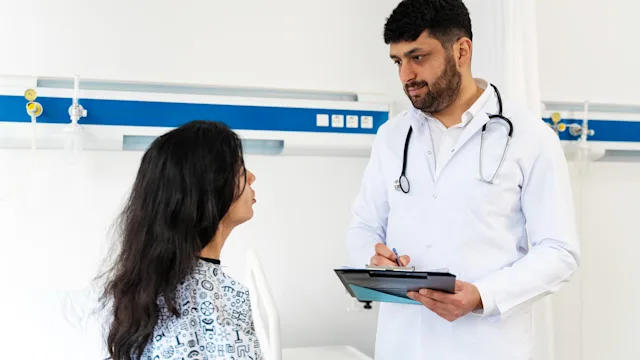 hemorrhoids: patient at medical exam 1470034413