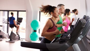 Health: Movement and exercise: people using treadmill 524158668