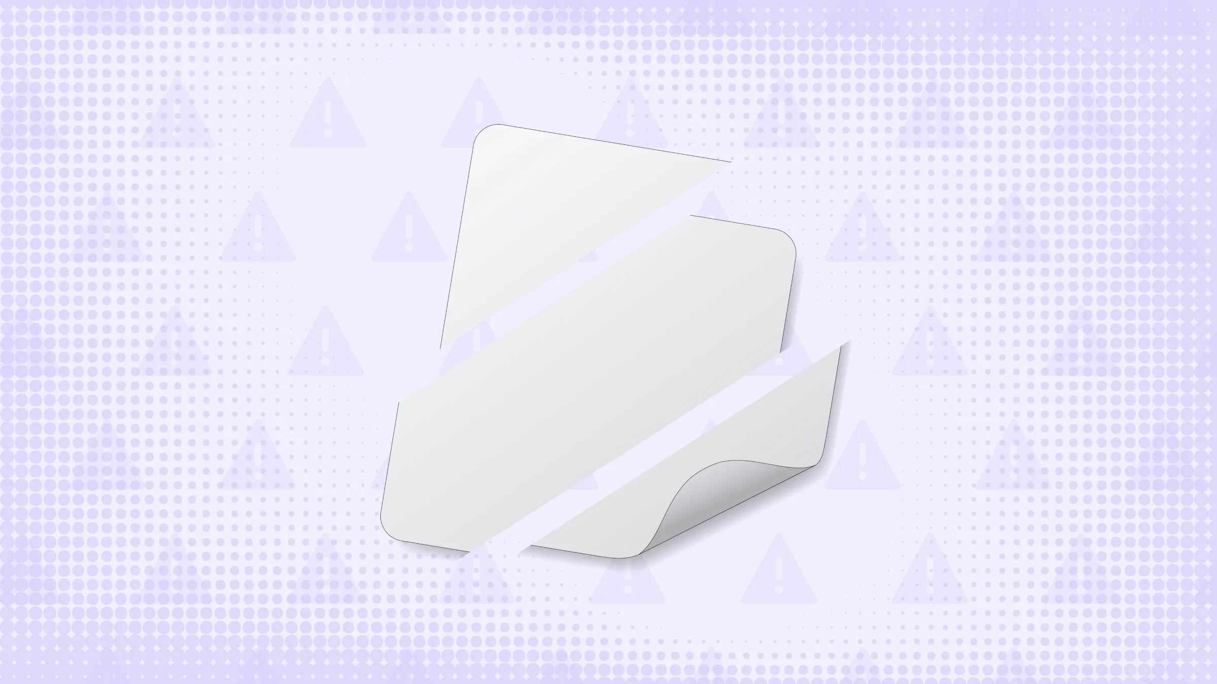 Light-purple background with texture and warning sign pattern. In the center is a white medication patch cut into thirds. 