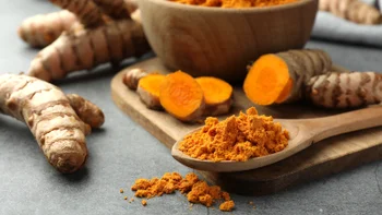 diet-nutrition: raw turmeric and powder 1905450605