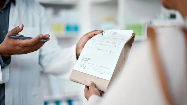 Pharmacy: closeup pharmacy prescription 1480000105