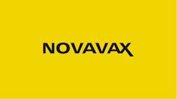 Yellow background with Novavax logo in black on top.