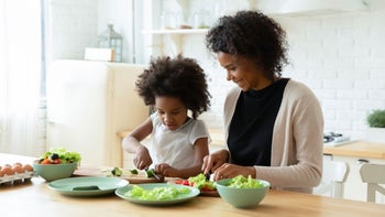Diet Nutrition: Children's Health: Parenthood: mother daughter prepare meal 1319314684